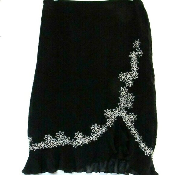 Nicole Miller Collection 100% Silk Skirt Floral 10